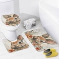 thumbnail image 4 of Watercolor Painting Rabbit With Flowers Shower Curtain 4 Piece Set Rug Toilet Lid Cover And Non-Slip U Shape Mat Happy Easter Waterproof Shower Curtain for Bathroom Decor, 4 of 8