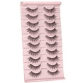 thumbnail image 3 of False Eyelashes Natural Lahes Wispy Russian Strip Lashes Clear band 15MM Cat Eye Lashes for Small Eyes 10 Pairs Pack, 3 of 4