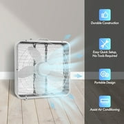 Comfort Zone 20 Box Fan with Carry Handle, White