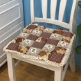 thumbnail image 1 of Nvzi Cojín de silla de patchwork con lazos, antideslizante, con ribete de encaje, con estampado floral de granja, para cocina, comedor (16" x 16", 13), 1 of 3