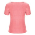 thumbnail image 6 of Summer Savings Clearance Xunlbb Womens Short Sleeve Shirt Women's Casual Solid Color Short-Sleeved U-Neck Top Gift for Her, S-3XL, 6 of 6