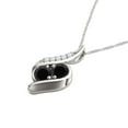 thumbnail image 2 of Mauli Jewels Engagement Necklace for Women 0.25 Carat Antique Two Stone Black Diamond Pendant 4 prongs 14K White Gold With 18'' Chain|Silver Chain, 2 of 7