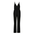 thumbnail image 5 of Sakmal Party Womens Jumpsuit Plus Size Sexy Black Sleeveless Overalls Sequin V Neck Full Wide Leg Pants with Pockets, 5 of 9