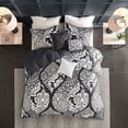 thumbnail image 2 of Madison Park Vienna Bedding 6 - Piece Full/Queen Lightweight Duvet Cover 100 Cotton Bedroom Decor - Black, 2 of 9