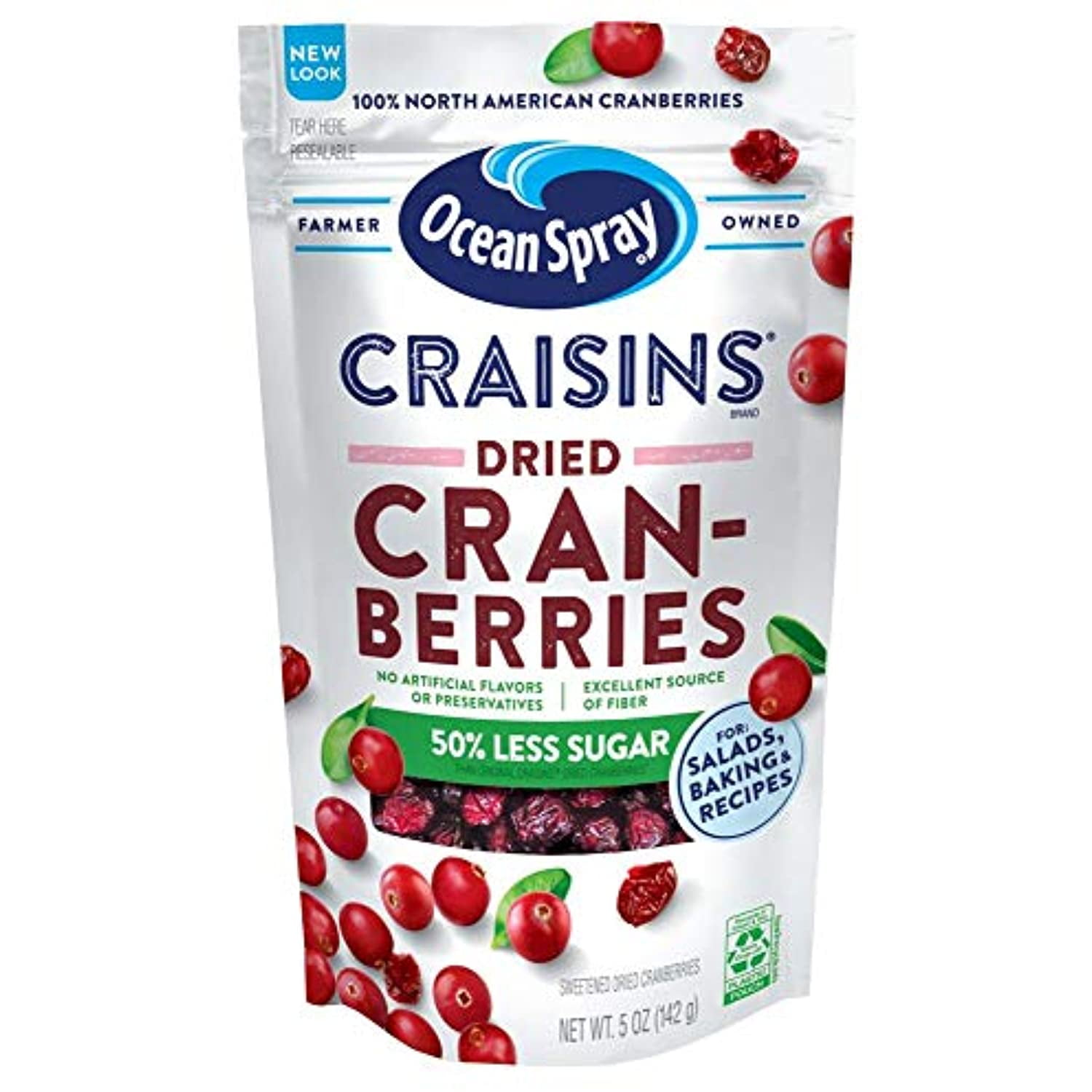 Ocean Spray Craisins Dried Cranberries, Reduced Sugar, 5 Ounce (Pack Of 12)