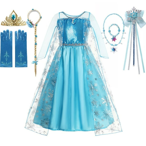 Disney-vestido de princesa Jasmine Aurora para niños, disfraz de Elsa, Peach, sirena, Halloween, graduación, Cenicienta Fivean unisex
