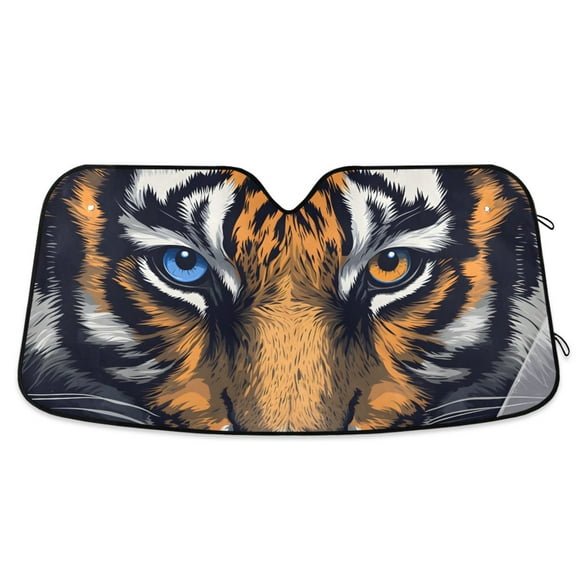 ALAZA Tiger Cool Eyes Pattern Windshield Sun Shade Car Foldable Visor Block UV Rays Protector 55"x27.6"