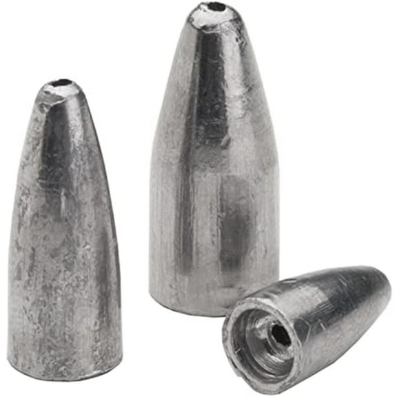 Bullet Weight's concave base fits worm nose tight. 3/8oz, 8 pieces per bag