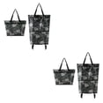 thumbnail image 2 of Youkk Chariot de Courses Multifonctionnel et Résistant à l'Usure Sac de Courses Pliable avec Roues Impression Rose 2Ensemble, 2 of 6