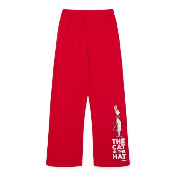 Dr. Seuss Girls and Big Girls Cat in the Hat Graphic Sweatpants, Sizes 4-16