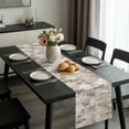 thumbnail image 2 of Abstract Brown Table Runner 60 Inches Long, Retro Country Rustic Street Oil Paint Art Kitchen Coffee Dining Table Decoration for Home Party Birthday Wedding Home Decor 13x60 Inches, 2 of 8
