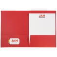 thumbnail image 3 of JAM Paper Premium Paper Cardstock Two Pocket Presentation Folder, Red Linen, Sold Individually, 3 of 5