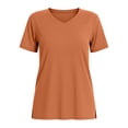 thumbnail image 4 of BTDECLAR Womens Short Sleeve Summer Tops V Neck Solid Color Basic Tshirts Slim Fitted Stretchy Casual Lightweight Athletic Workout Shirts, 4 of 5