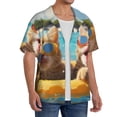 thumbnail image 2 of Gukieu Sunglasses Beach Kittens Print Men's Short-sleeved Shirts, Button-down Pocket Shirts, T-shirts, Beach Vacation Travel Summer Clothing-4X-Large, 2 of 5