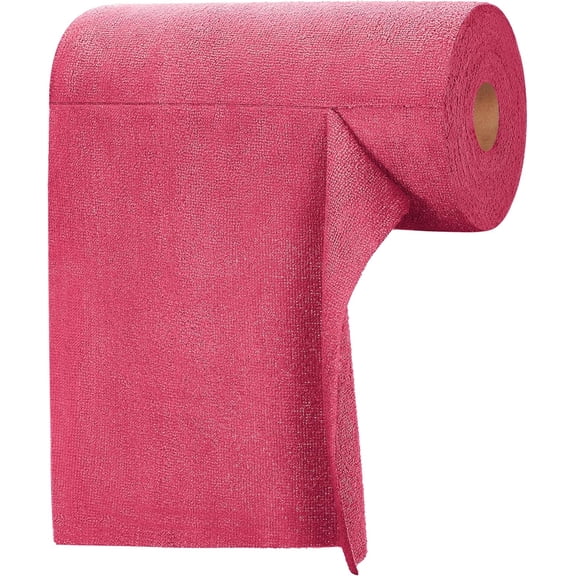 Tear-A-Rag Roll -50 Pack, 12 x 12" Microfiber Cleaning Cloth, Reusable Towels for home, auto and shop (Magenta)
