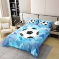 thumbnail image 2 of Erosebridal Soccer Football 100% Cotton Duvet Cover Twin Size,Geometry Gradient Bedding Sets Twin Size,Sports Theme Decor,Reversible,Breathable,2pcs(No Comforter), 2 of 6