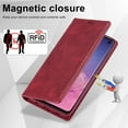 thumbnail image 3 of Dteck for Samsung Galaxy S10 6.1" 2019 Flip Wallet Case, PU Leather Magnetic Clasp Case with Card Slot & Kickstand Shockproof Protective Case for Samsung S10 Women Men, Red, 3 of 7