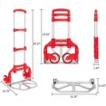 thumbnail image 5 of Yunken Folding Hand Truck, Aluminum Portable Folding Hand Cart,165lbs Capacity Hand Cart and  Ideal for Home, Auto, Office,Travel Use, Red, 5 of 14