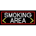 thumbnail image 1 of Smoking Area And Arrow With Red Border LED Neon Sign 10 x 24 - inches, Clear Edge Cut Acrylic Backing, with Dimmer - Bright and Premium built indoor LED Neon Sign for Bar decor., 1 of 7