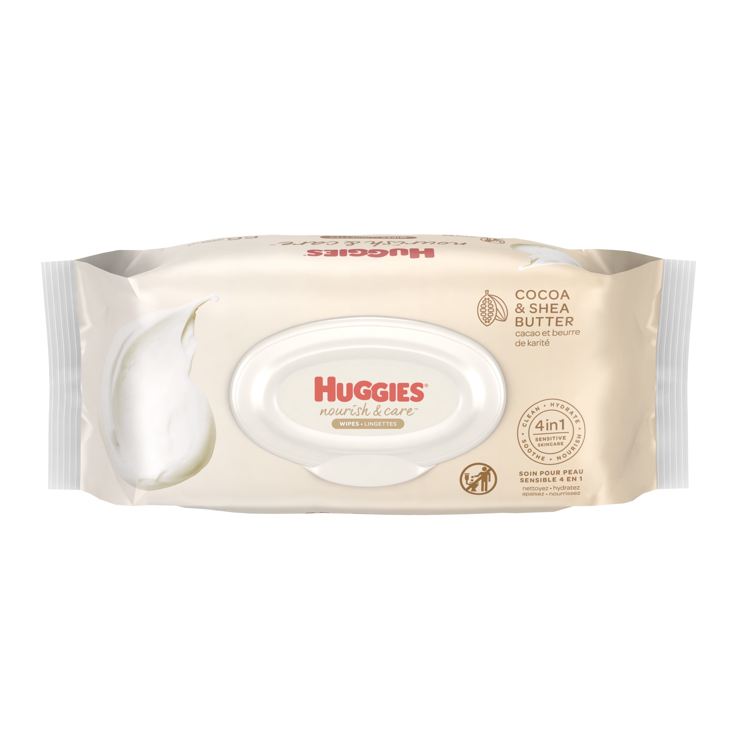 Huggies Nourish & Care Baby Wipes, Scented, 1 FlipTop Pack (56 Wipes