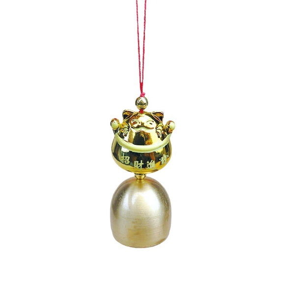 Pure Copper Metal Wind Chime Lucky Cat Pendant Anti-theft Doorbell Decoration