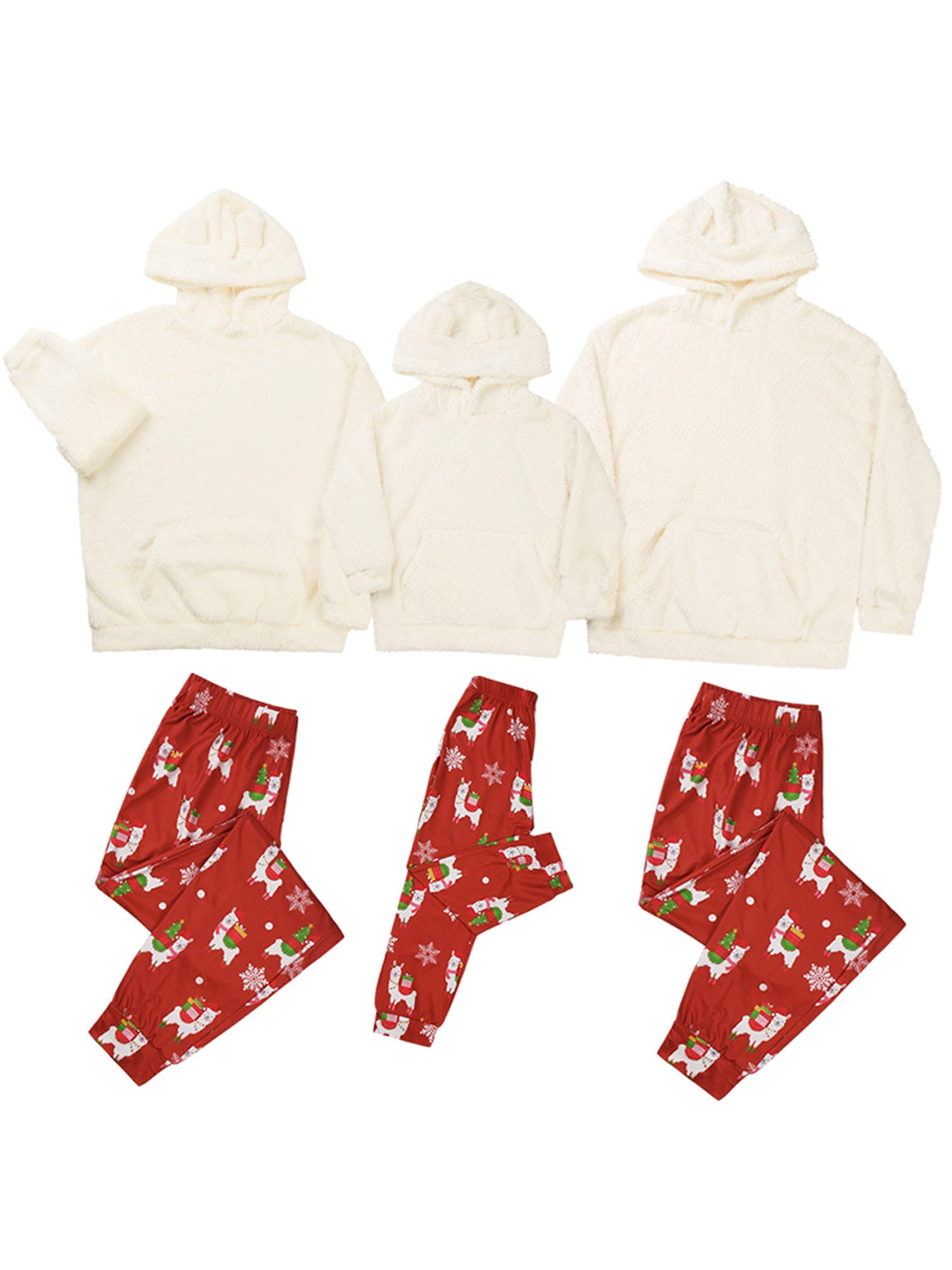 Christmas Family Pajamas Matching Sets Winter Fleece Soft Pjs Adults