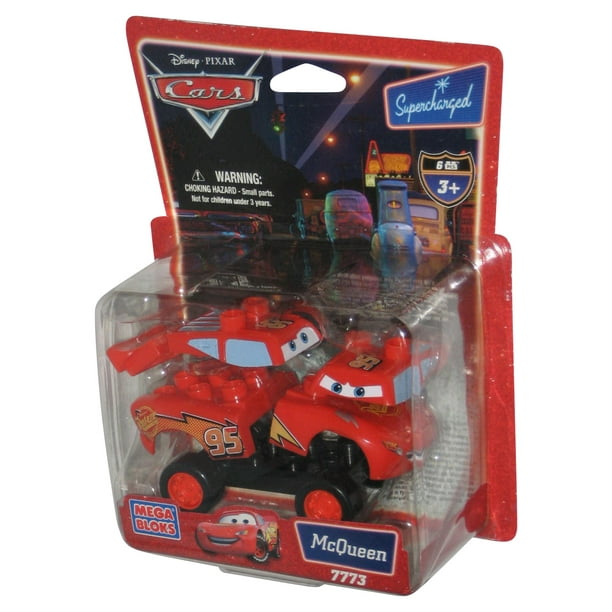 Disney World Of Cars Movie Mega Bloks Supercharged Lightning Mcqueen Building Toy Car 7773