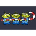 thumbnail image 2 of Women's Toy Story Little Green Men Candy Cane  Graphic Tee Navy Blue X Large, 2 of 4