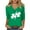 Green, variant on 3/4 Sleeve Shirt for Women St Patty's Day 2025 Casual Plus Size Clover&Heart Funny St Shirts Tunic Tops, Green 3XL