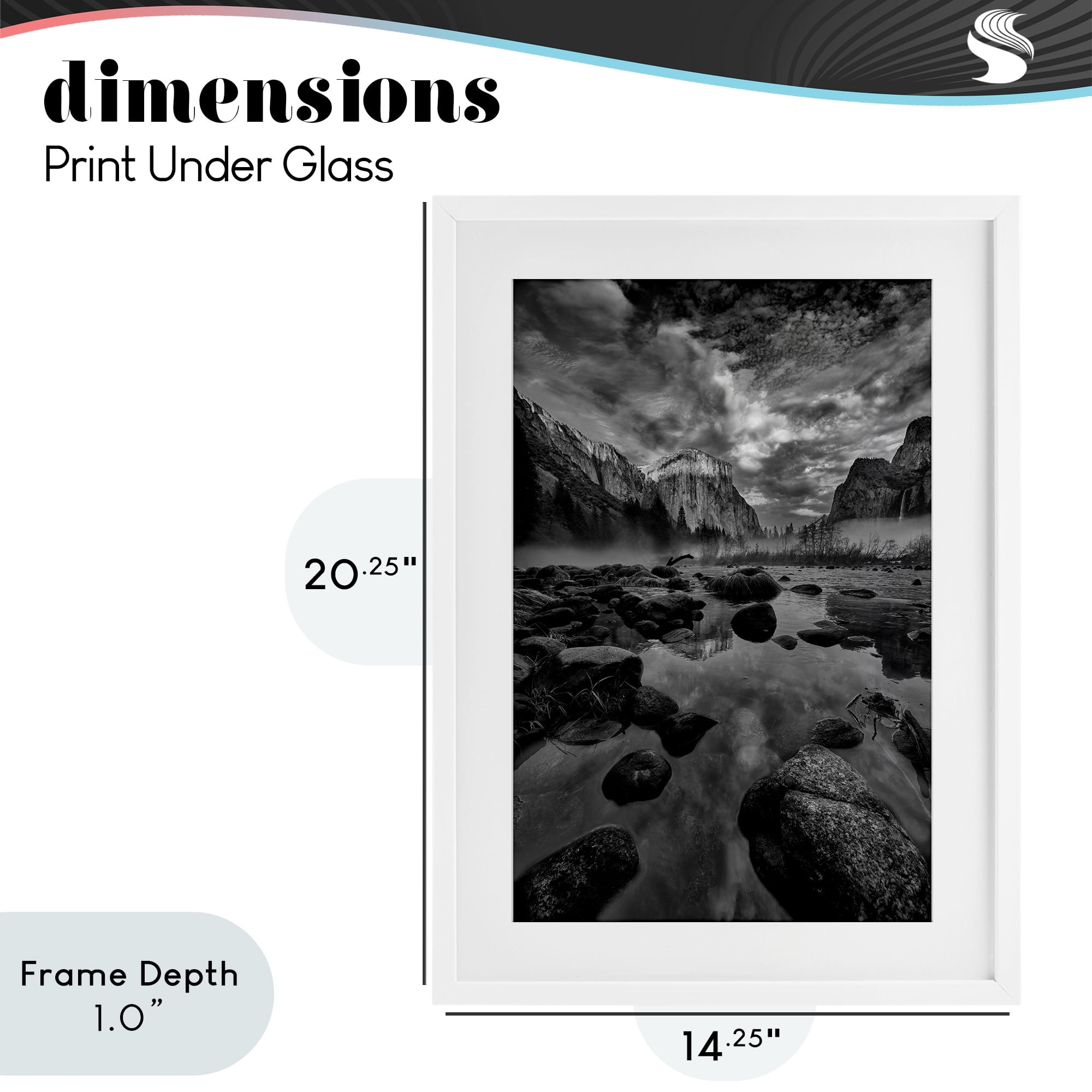 Stupell Industries Morning in Yosemite Valley White Framed Print Under Glass, design by Jon Evan