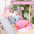 thumbnail image 3 of 4 in 1 Slide Swing Set for Toddlers Age 1 to 5, Indoor Outdoor Kids Climber Playset with Long Slide, Swing, Climber, Ball & Basketball Hoop, Pink Kids Slide and Swing Set Toy Gift for Boys Girls, 3 of 10