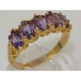 thumbnail image 2 of LBG British Made 18k Yellow Gold Natural Amethyst Womens Eternity Ring - 33 size options - Size 5.5, 2 of 7