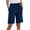 Navy, variant on Women's Linen Bermuda Shorts Drawstring Elastic Waist Summer Loose Fitting Casual Knee Length Short Pants Light Blue XL