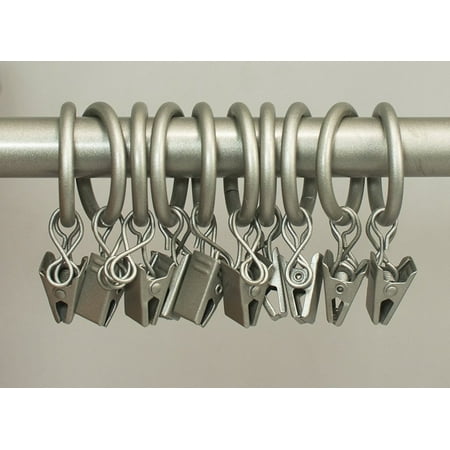 Urbanest 1 Metal Curtain Rings With Clips And Eyelets Pewter