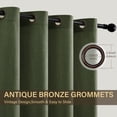 thumbnail image 6 of TURCURNO Light Filtering Linen Curtains for Bedroom Dining Room,Soft Fabric Bronze Grommet Semi Sheer Privacy Drapes 2 Panels,Olive Green,52"x45", 6 of 11
