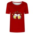 thumbnail image 4 of Tops Cortos para Mujeres, Oktoberfest Casual Impreso Cuello Redondo Manga Corta Camiseta Top Hecho de Poliéster para la Primavera Verano Uso Diario, Camisetas Casuales de Mujer, 4 of 4