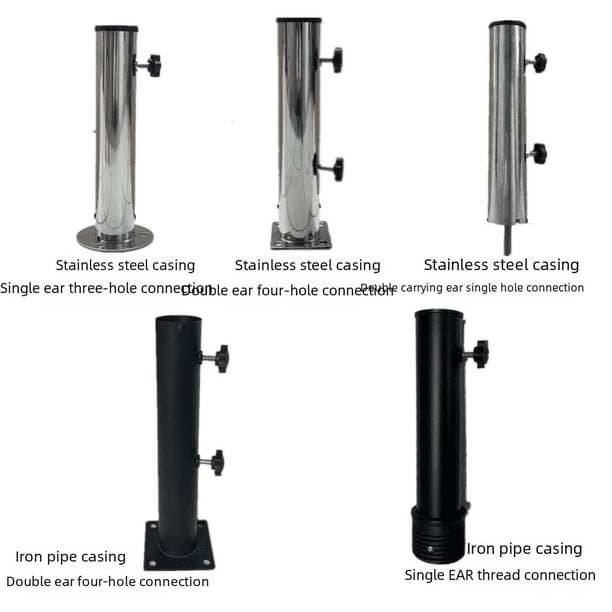 Los productos de soporte de sombrilla son adecuados para accesorios de base de sombrilla para exteriores negros de 30 cm para fijar en la carcasa de la base de sombrilla del piso de cemento