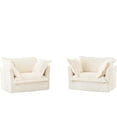 thumbnail image 3 of Cream Corduroy Slipcovered Armchair Set with Deep Seats - Comfortable Relaxation in Living and Reading Spaces, 3 of 6