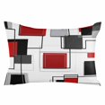 thumbnail image 2 of Red Grey Black Throw Pillow Cover, Pillowcase Protectors with Zipper, Breathable Decorative Lumbar Pillow Case Cover, Irregular Geometric Modern Abstract Pillow Shams for Couch Sofa 16x24Inch, 2 of 8