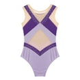 thumbnail image 7 of Doomiva Kids Girls Sleeveless Gymnastics Leotard Tank Ballet Dance Unitard Bodysuit Tumbling Costume A Purple 10, 7 of 7