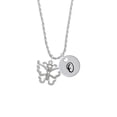 thumbnail image 2 of Delight Jewelry Silvertone Large Open Butterfly Silvertone Script Initial Disc - O - Charm Necklace, 20"+3", 2 of 4