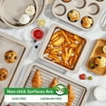 thumbnail image 3 of HONGBAKE Bakeware Sets, Baking Pans Set, Nonstick Oven Pan for Kitchen with Wider Grips, 10-Piece Including Rack, Cookie Sheet, Cake Pans, Loaf Pan, Muffin Pan, Pizza Pan - Champagne Gold, 3 of 8