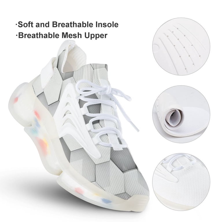 3d Hexagon Tile Brick Pattern Walking Shoes for Men Woman  display picture 1