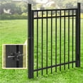 thumbnail image 2 of CAPHAUS 76FT Heavy Duty Flat Top Fence Barrier Kit, Anti-Rust Metal Steel Fence with 4FT Height X 6FT Width Panels, with Flat Top Fence Gate, Posts, Connectors, Outdoor Fencing for Yard, 2 of 10