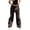 Brown, variant on Sngxgn Women Casual Pants Straight Leg Drawstring Elastic Waist Loose Comfy Trousers with Pockets(Brown,S)