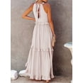 thumbnail image 3 of XCHQRTI Ruffled Pleated Women Dress 2024 Sleeveless Sundress Long Flowy Boho Beach Party Dresses, 3 of 9