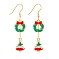 thumbnail image 1 of Fiudx Cristal, Elegante, Modal y Gota, Cómodo y Inoxidable, Ideal Como Regalo Navideño, Joyería Festiva para Mujer, Ideal para Fiestas Navideñas, Incluye 1 Par., 1 of 1