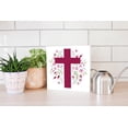 thumbnail image 4 of Cross Magenta Green Floral 10 x 10 Wood Tabletop Sign Plaque, 4 of 4