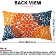 thumbnail image 3 of Burnt Orange Navy Blue Pillow Covers 12x20 in Fall Decor Dahlia Flowers Thanksgiving Autumn Decorative Couch Lumbar Pillow Cases Set of 2 Home Decor for Living Room Bedroom Bed Cushion Outdoor, 3 of 6