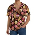 thumbnail image 2 of Picia Ice Cream Cake Men's Linen Shirts Short Sleeve Cuban Beach Shirts Casual Shirts Button Down Shirt for Men Beach Summer Wedding Shirt-Medium, 2 of 7